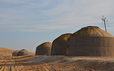Yurt in desert image