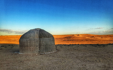 Back side of yurt image
